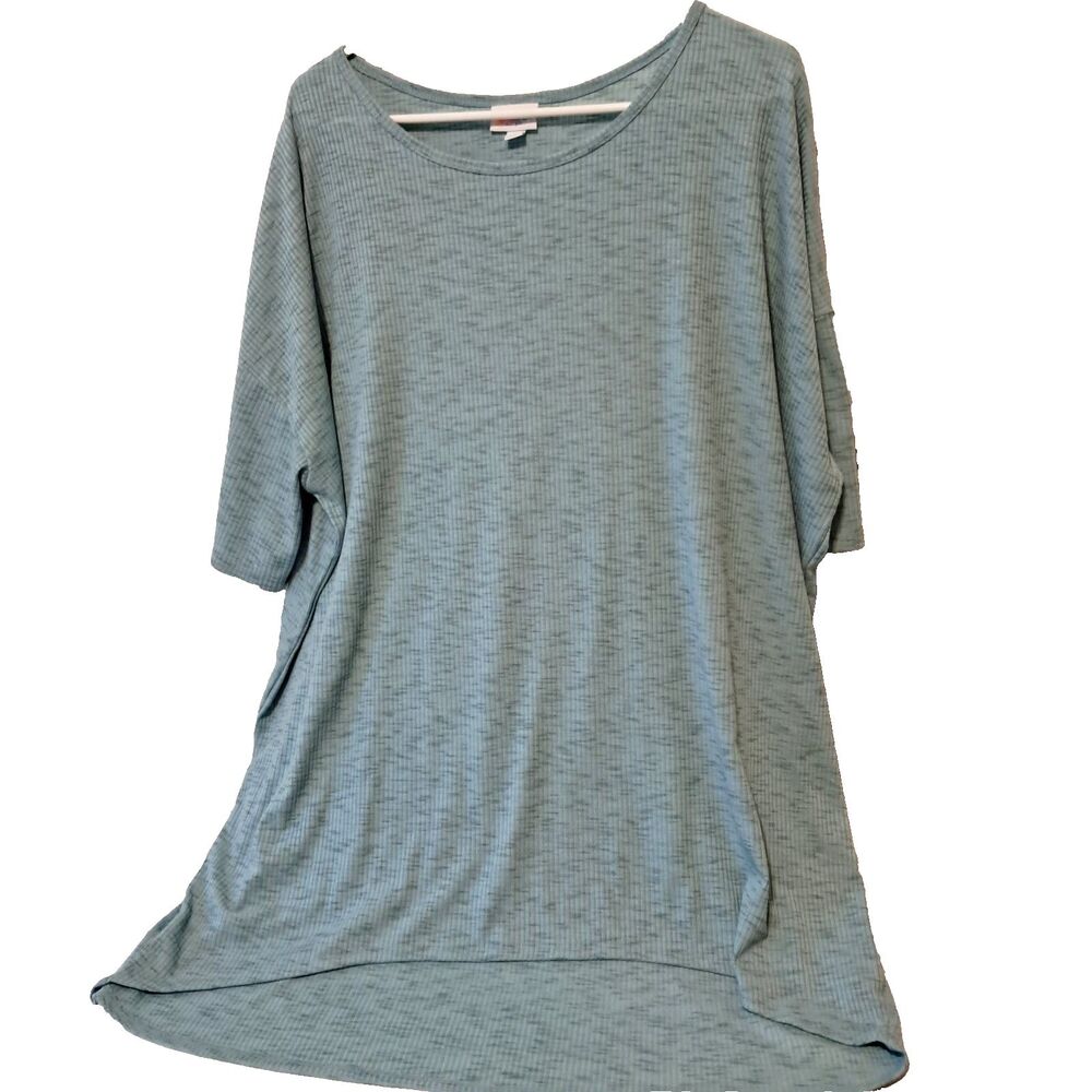 Lularoe Women’s Knit Top 2X Blue Green High Low Hem Shirt Blouse